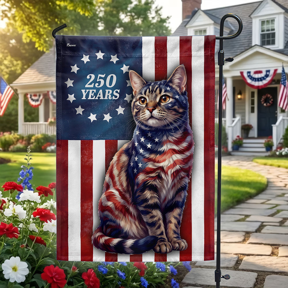 Betsy Ross Cat Lover Patriotic Flag - Double-Sided Canvas Decor