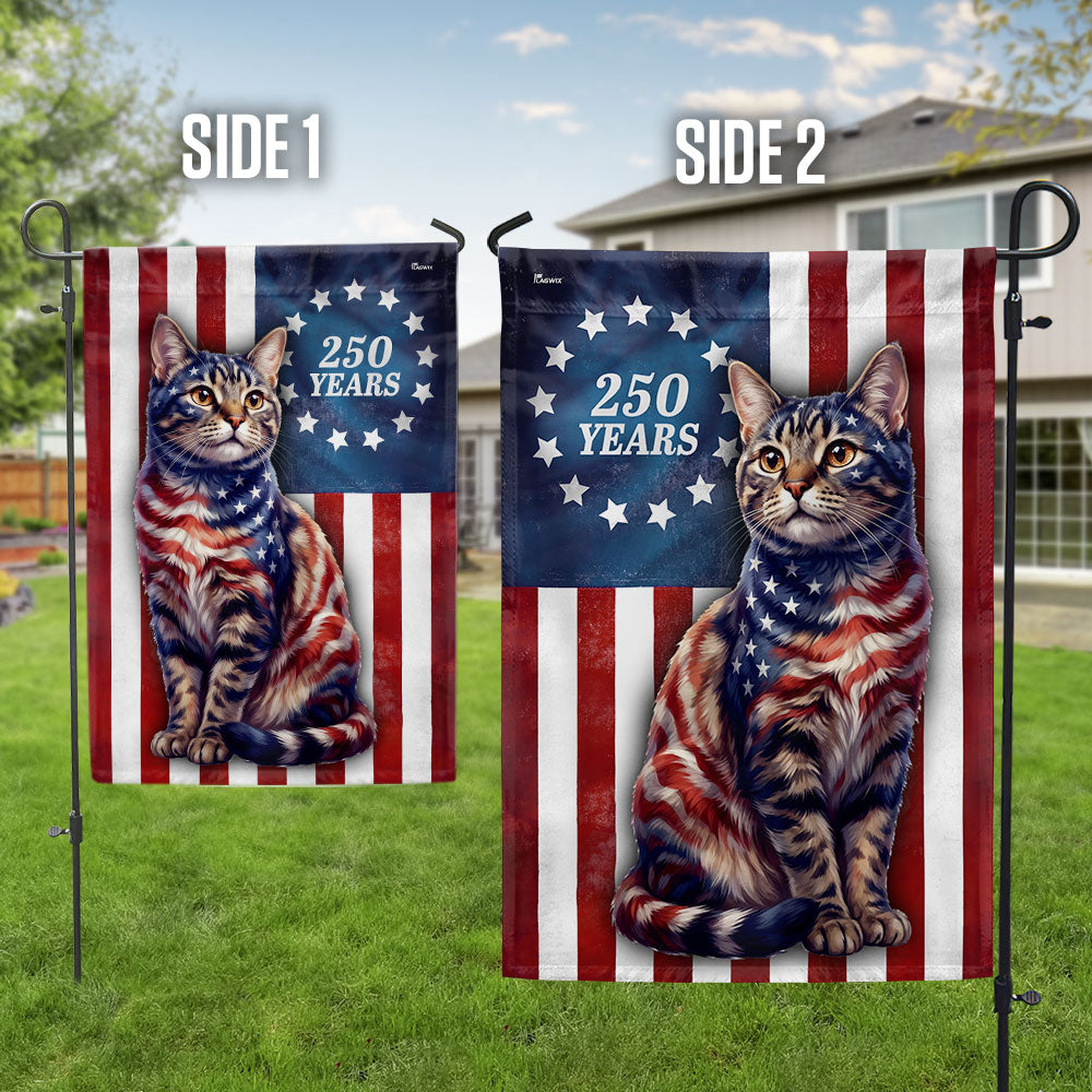 Betsy Ross Cat Lover Patriotic Flag - Double-Sided Canvas Decor