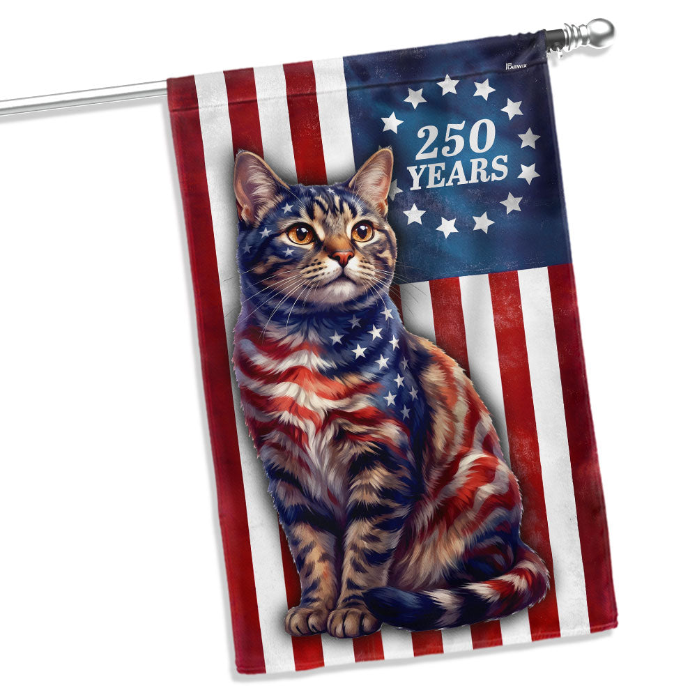 Betsy Ross Cat Lover Patriotic Flag - Double-Sided Canvas Decor