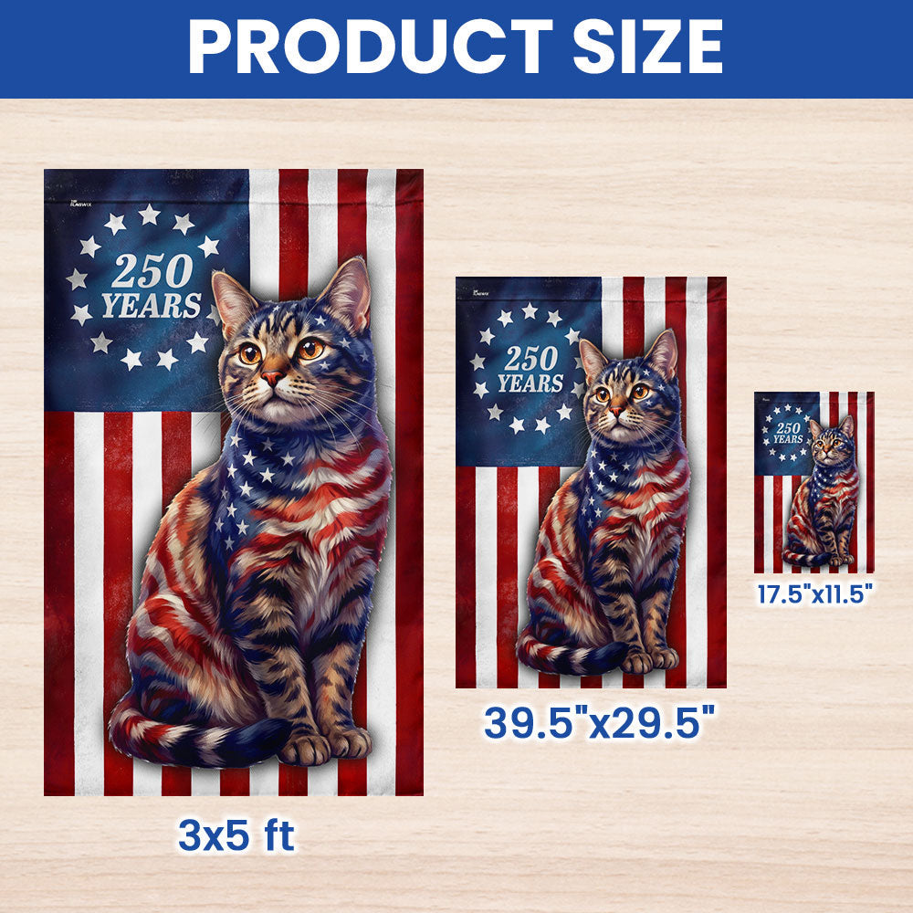 Betsy Ross Cat Lover Patriotic Flag - Double-Sided Canvas Decor