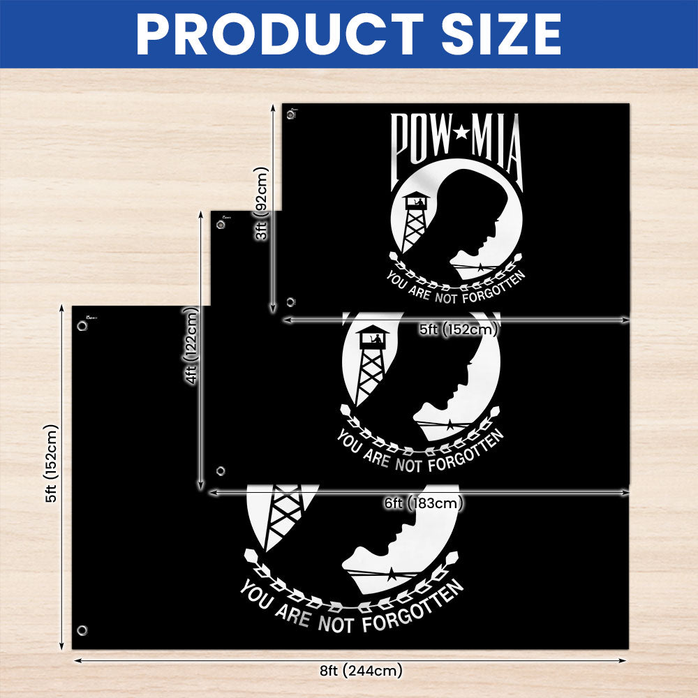 Patriotic POW/MIA Grommet Flag - You Are Not Forgotten, Canvas, Double-Sided