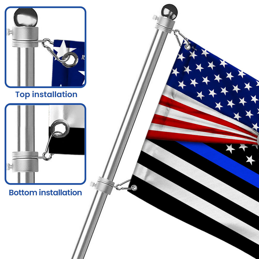 Thin Blue Line American Flag - Double-Sided Canvas, Custom Printed, 3 Sizes