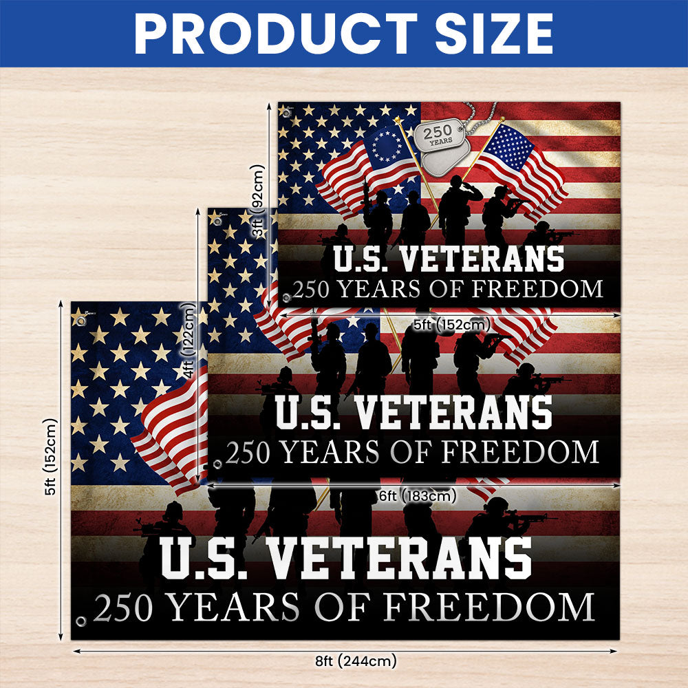 Patriotic 250 Years of Freedom American Flag with Grommets