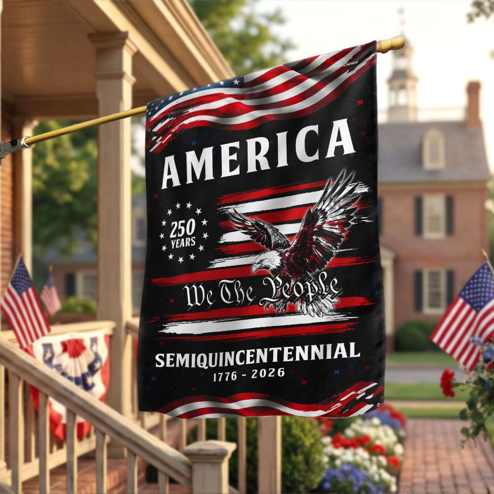 250 Years of America Garden Flag, Patriotic We The People 1776 2026 Double-Sided Decor