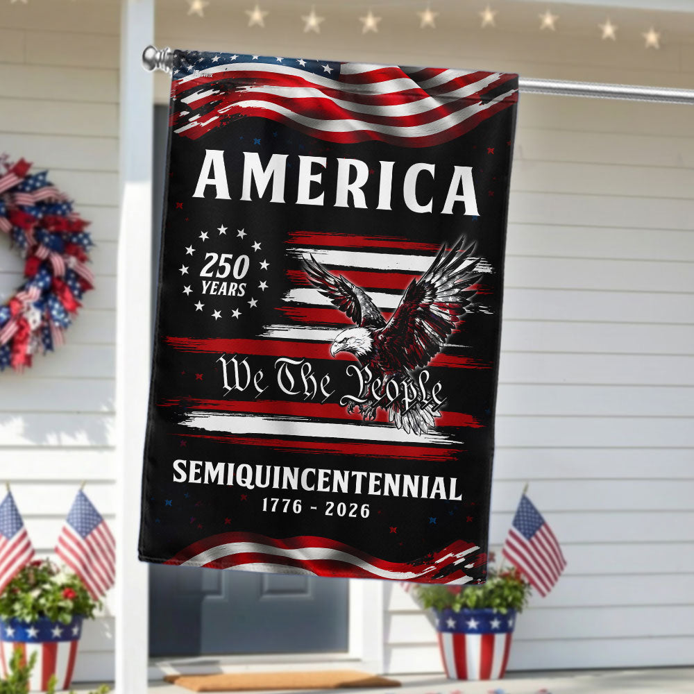 250 Years of America Garden Flag, Patriotic We The People 1776 2026 Double-Sided Decor