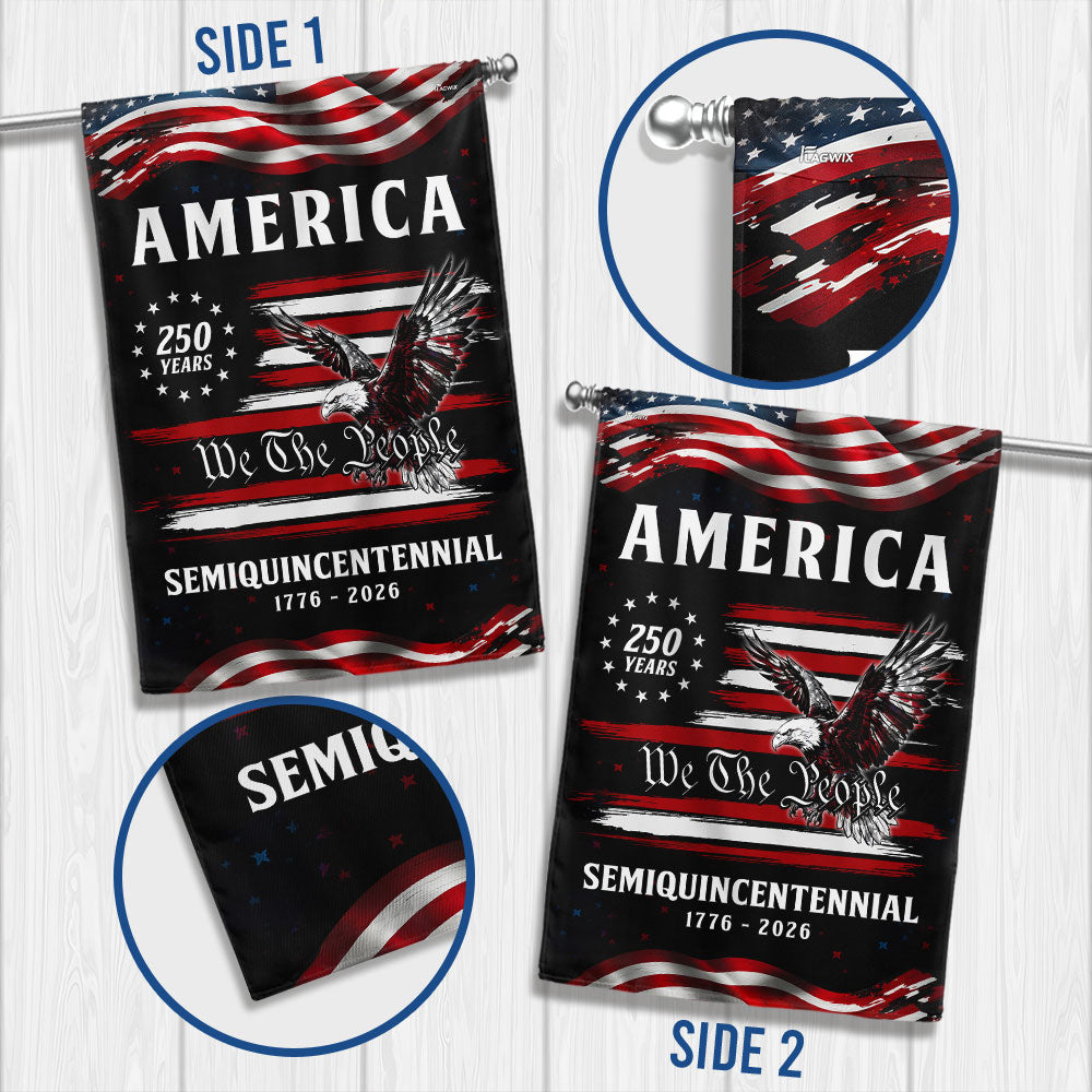 250 Years of America Garden Flag, Patriotic We The People 1776 2026 Double-Sided Decor