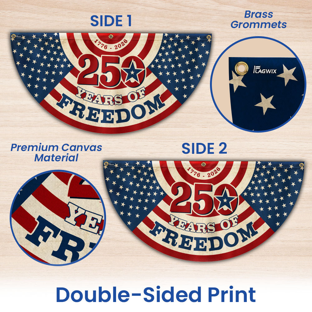 250 Years of Freedom Vintage Fan Flag 1776-2026