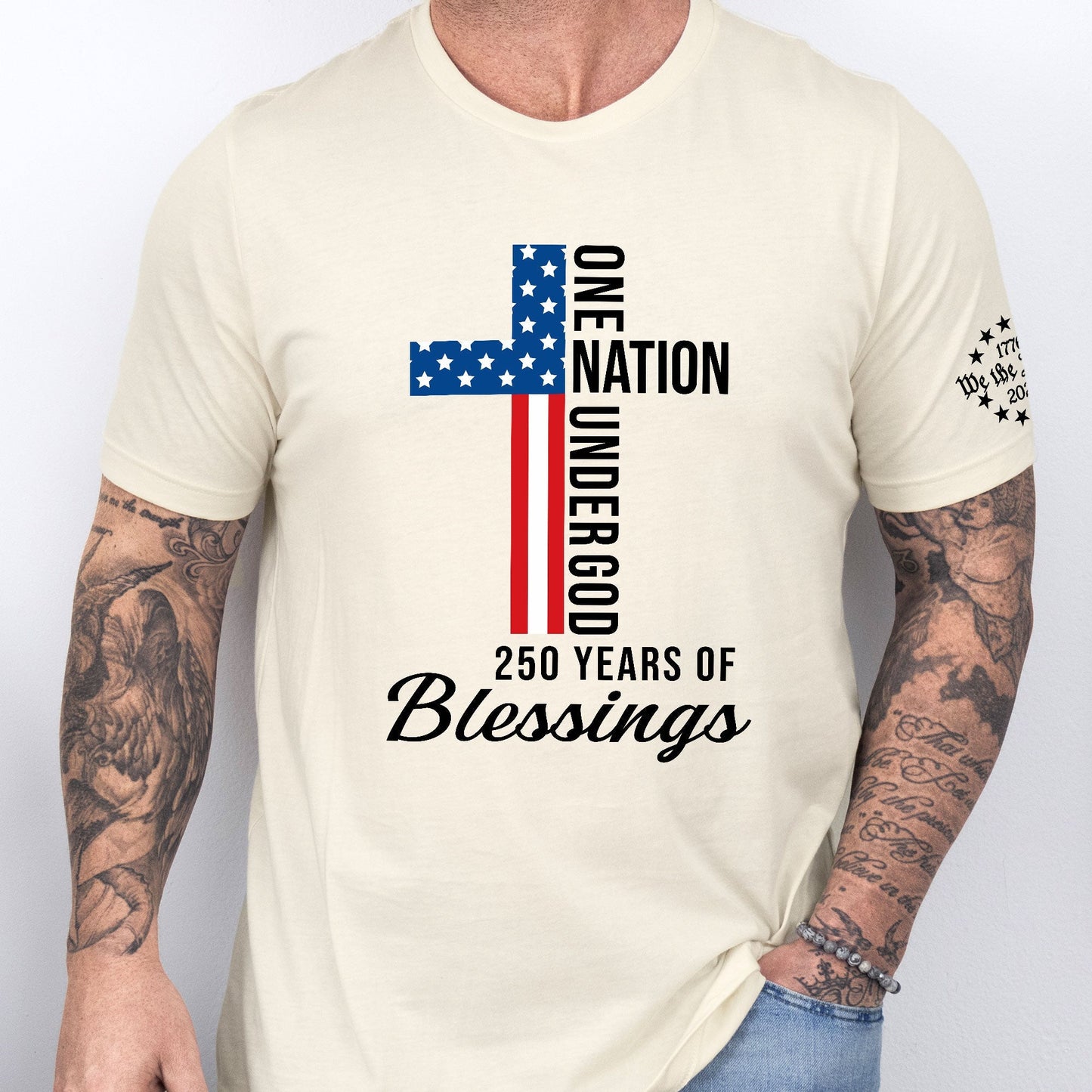 We The People Christian T-Shirt 250 Years One Nation Under God