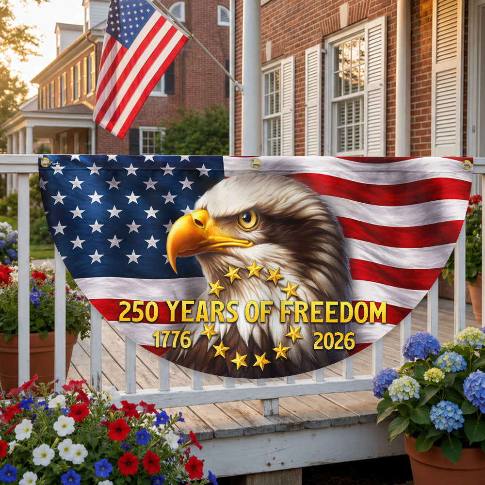 Patriotic Bald Eagle Fan Flag 250 Years We the People 3x6ft