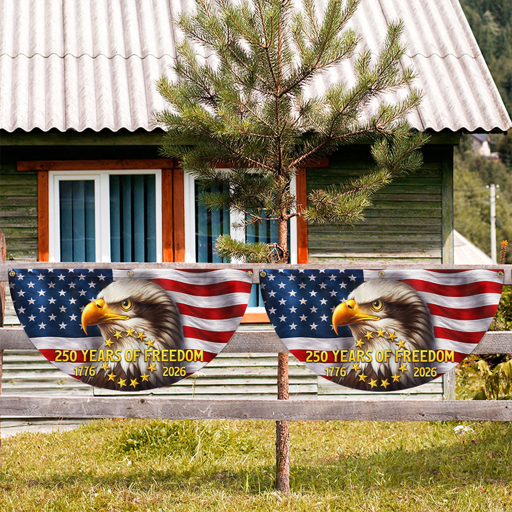 Patriotic Bald Eagle Fan Flag 250 Years We the People 3x6ft
