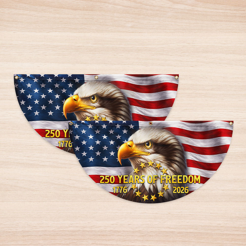 Patriotic Bald Eagle Fan Flag 250 Years We the People 3x6ft
