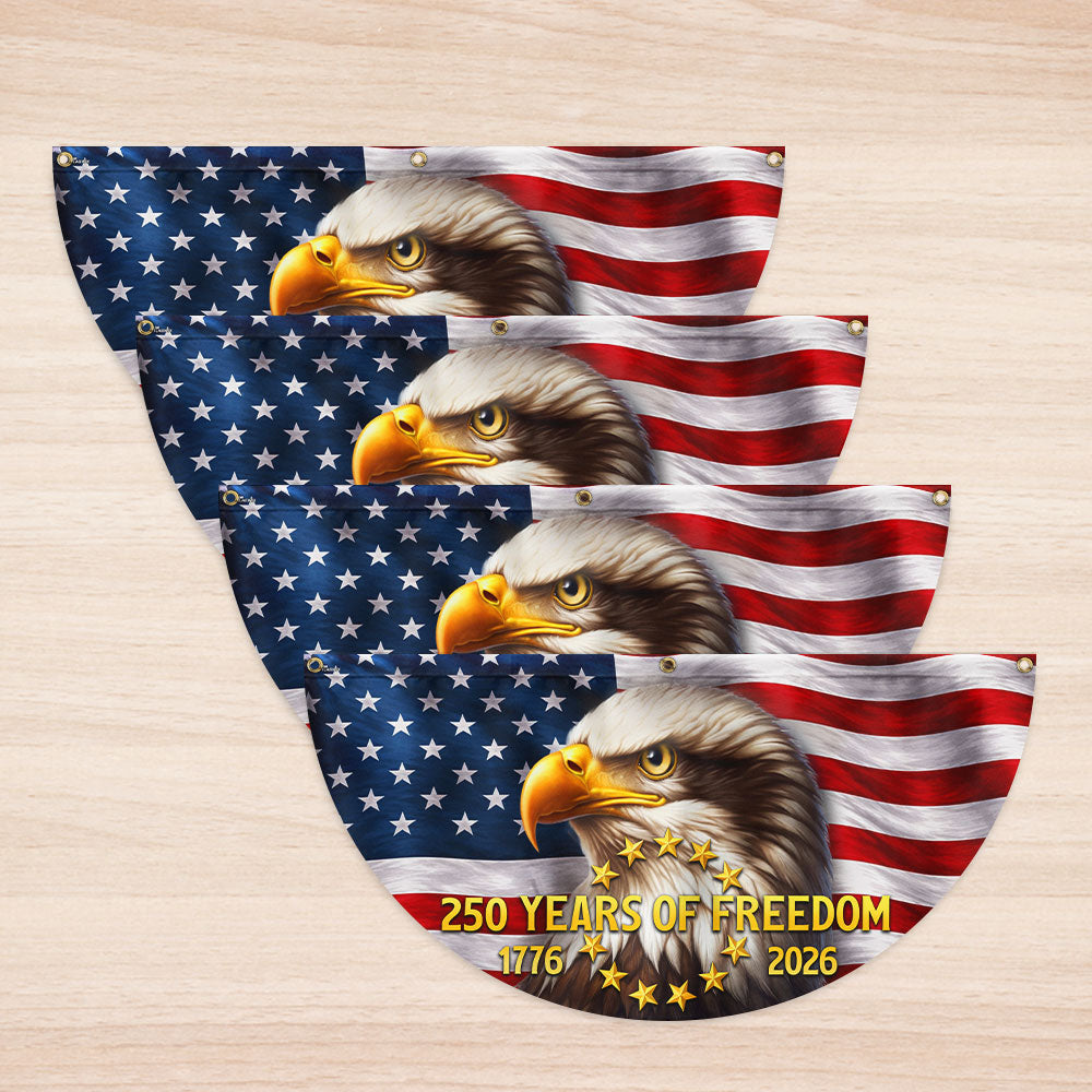 Patriotic Bald Eagle Fan Flag 250 Years We the People 3x6ft