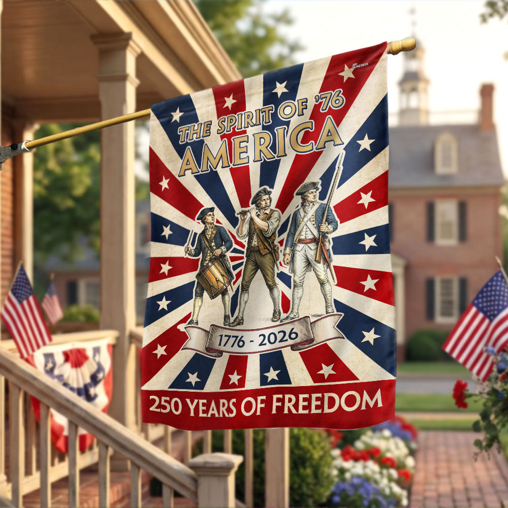 American Revolution Garden Flag - Spirit of '76 250th Anniversary Decor