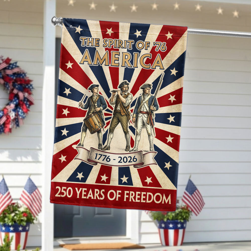American Revolution Garden Flag - Spirit of '76 250th Anniversary Decor