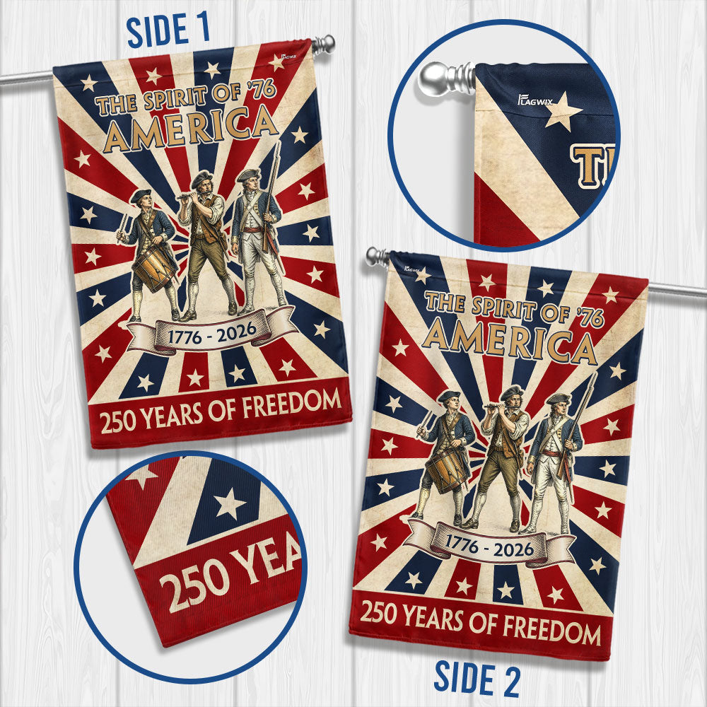 American Revolution Garden Flag - Spirit of '76 250th Anniversary Decor