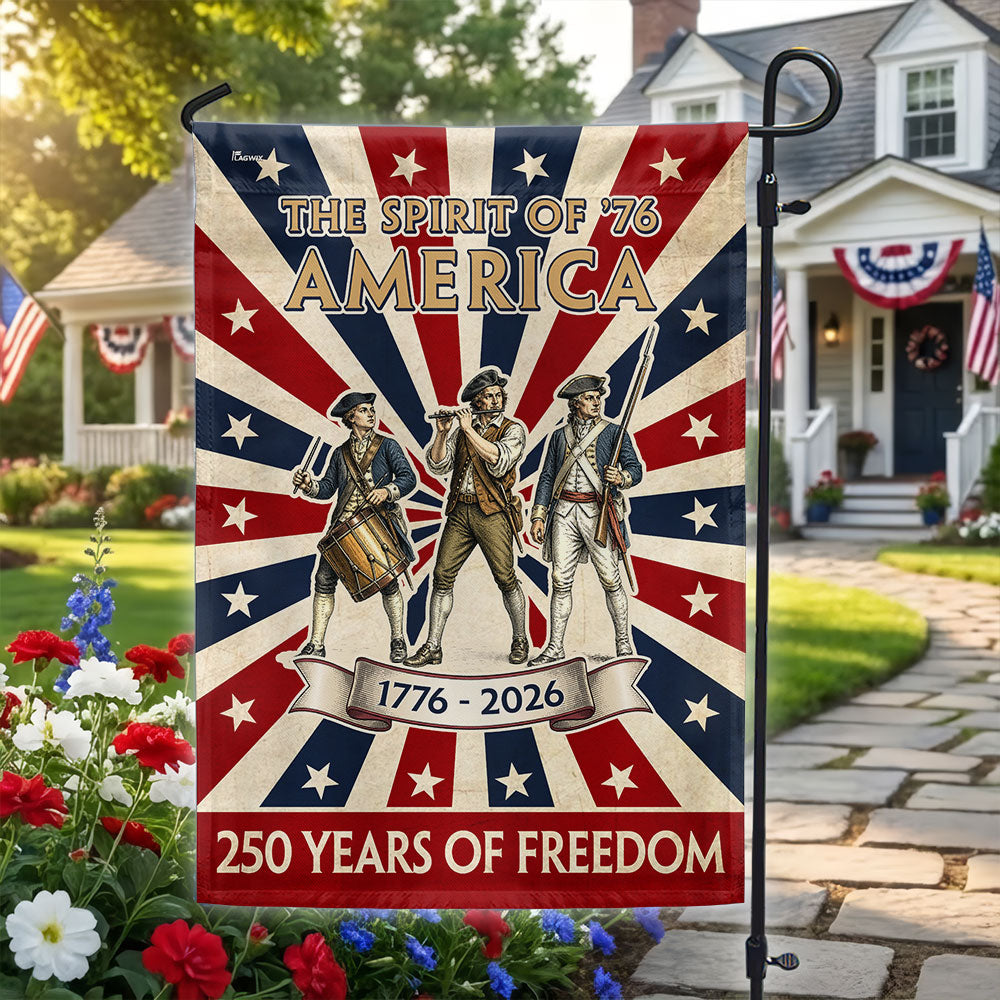 American Revolution Garden Flag - Spirit of '76 250th Anniversary Decor