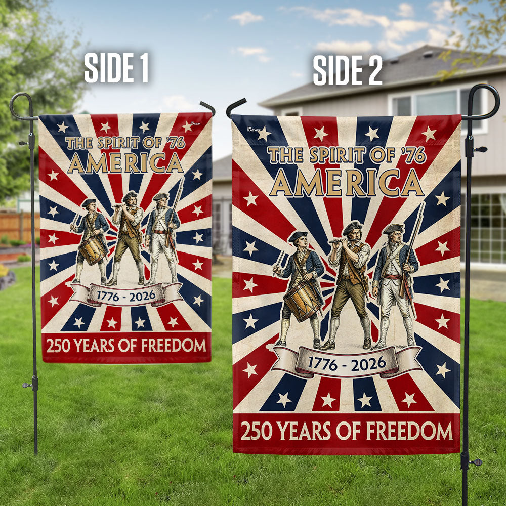 American Revolution Garden Flag - Spirit of '76 250th Anniversary Decor