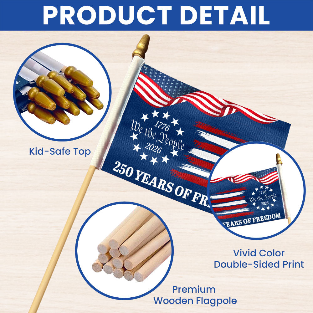 Handheld American Flag for 250th Anniversary Semiquincentennial 1776-2026