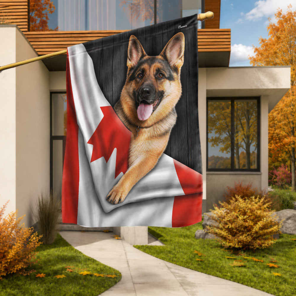 Canadian German Shepherd Garden Flag - Double-Sided Canvas Decor