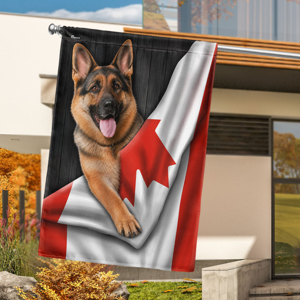 Canadian German Shepherd Garden Flag - Double-Sided Canvas Decor