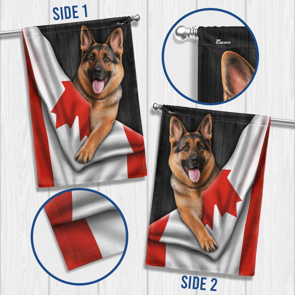 Canadian German Shepherd Garden Flag - Double-Sided Canvas Decor