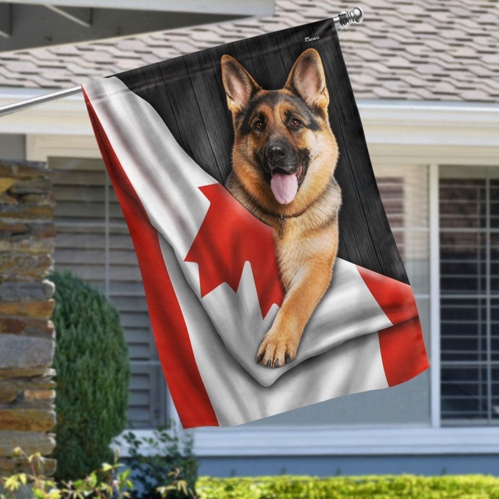 Canadian German Shepherd Garden Flag - Double-Sided Canvas Decor