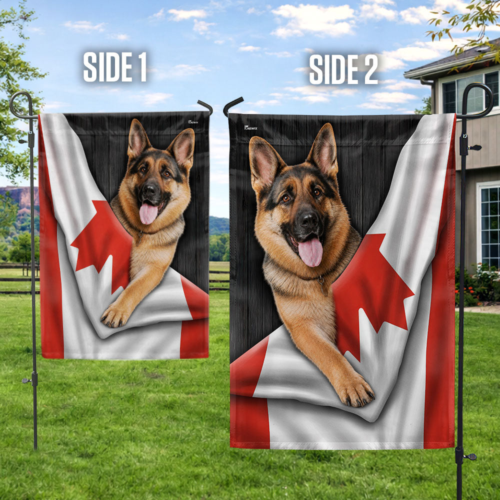 Canadian German Shepherd Garden Flag - Double-Sided Canvas Decor