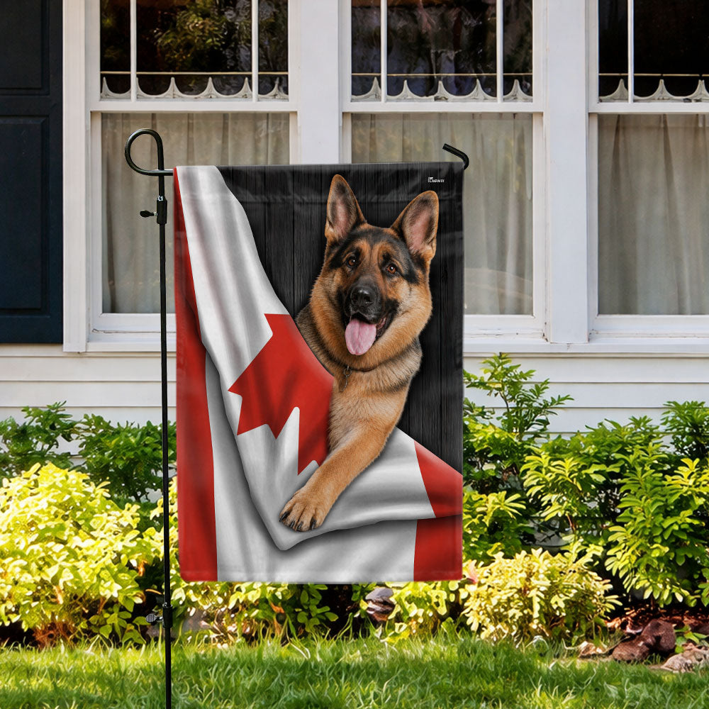 Canadian German Shepherd Garden Flag - Double-Sided Canvas Decor