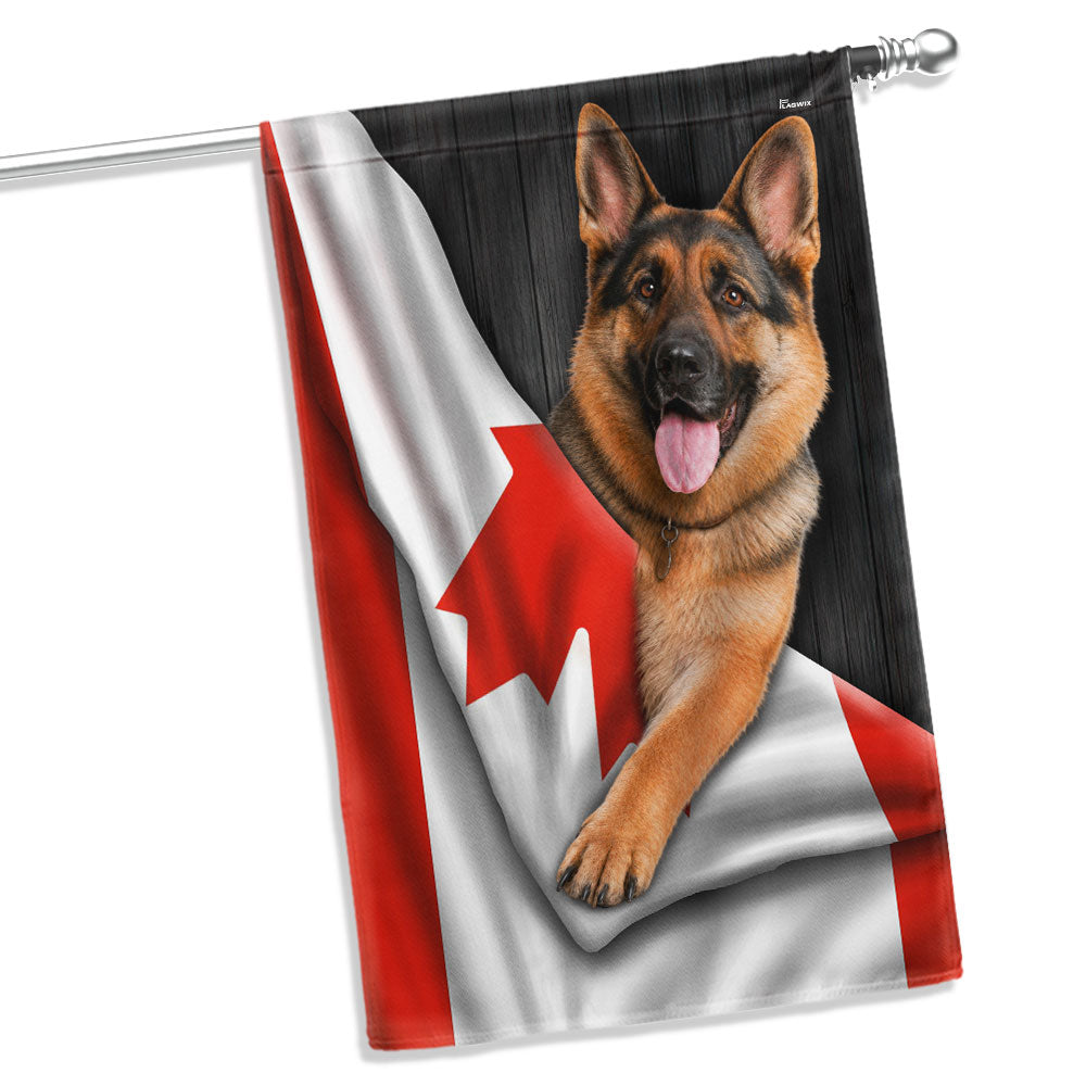 Canadian German Shepherd Garden Flag - Double-Sided Canvas Decor