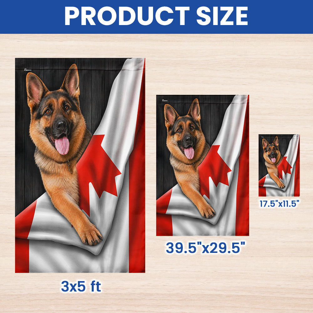 Canadian German Shepherd Garden Flag - Double-Sided Canvas Decor