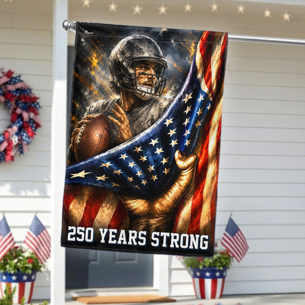 Patriotic American Football Flag - 250 Years Strong Canvas Decor