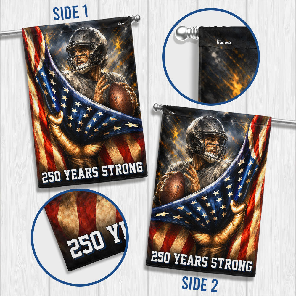 Patriotic American Football Flag - 250 Years Strong Canvas Decor