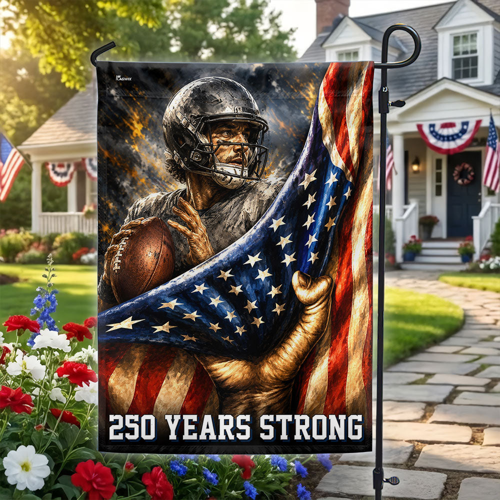 Patriotic American Football Flag - 250 Years Strong Canvas Decor