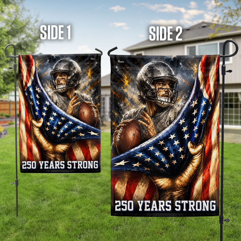 Patriotic American Football Flag - 250 Years Strong Canvas Decor