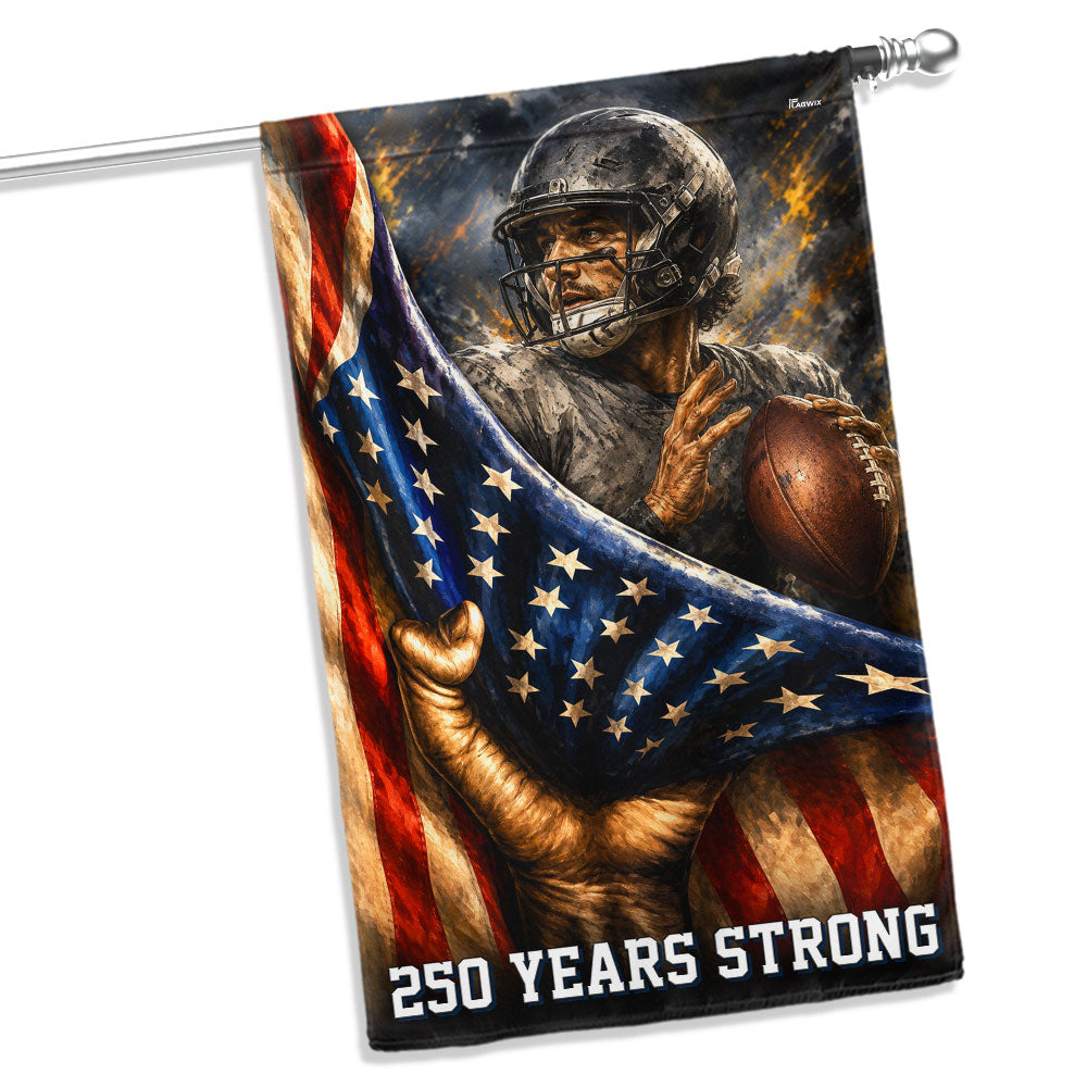 Patriotic American Football Flag - 250 Years Strong Canvas Decor
