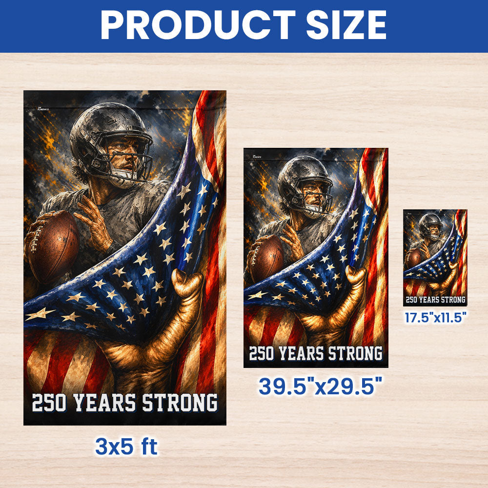 Patriotic American Football Flag - 250 Years Strong Canvas Decor
