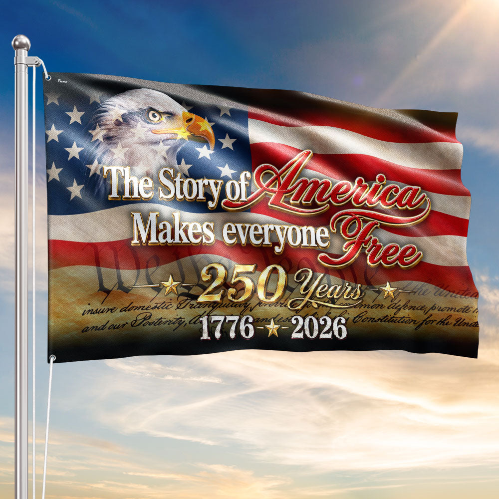 Patriotic Canvas Grommet Flag for 250 Years of Freedom 1776-2026