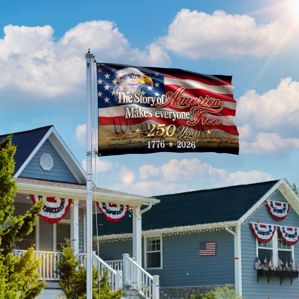 Patriotic Canvas Grommet Flag for 250 Years of Freedom 1776-2026