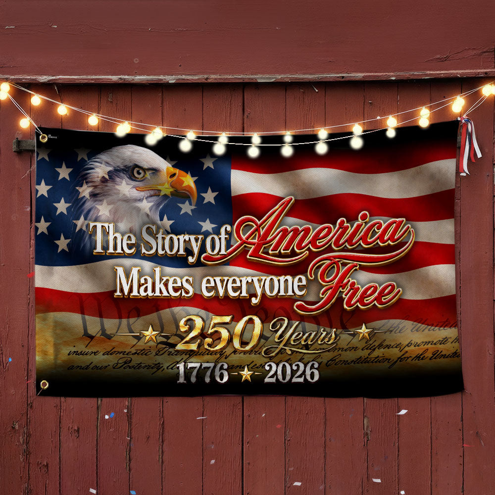 Patriotic Canvas Grommet Flag for 250 Years of Freedom 1776-2026