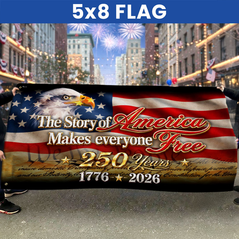 Patriotic Canvas Grommet Flag for 250 Years of Freedom 1776-2026