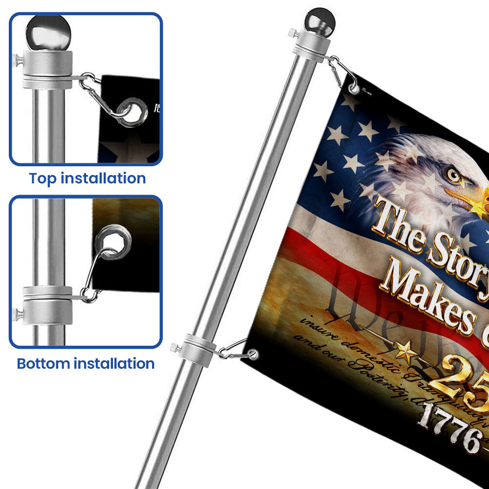 Patriotic Canvas Grommet Flag for 250 Years of Freedom 1776-2026