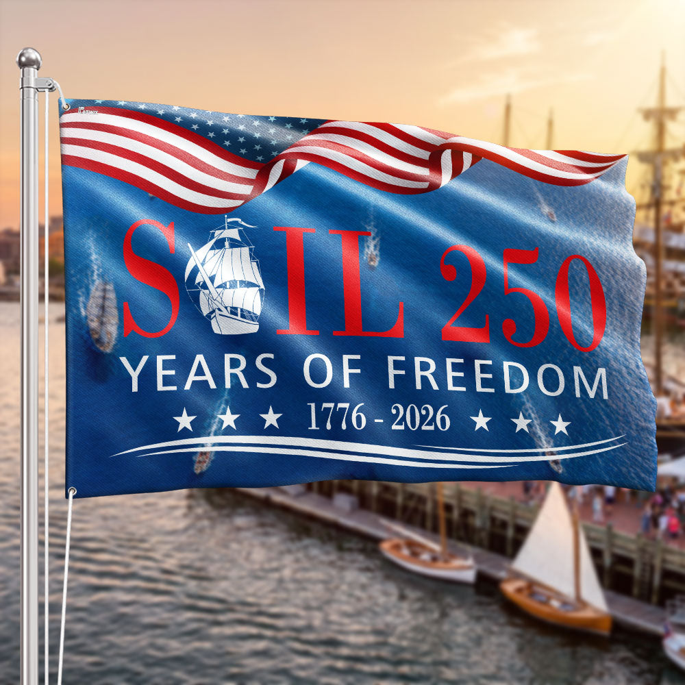 American Grommet Flag 250 Years of Freedom Patriotic Tall Ships 1776-2026