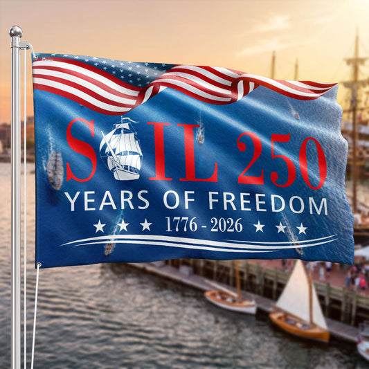 American Grommet Flag 250 Years of Freedom Patriotic Tall Ships 1776-2026