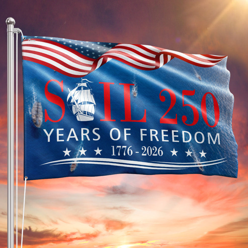 American Grommet Flag 250 Years of Freedom Patriotic Tall Ships 1776-2026