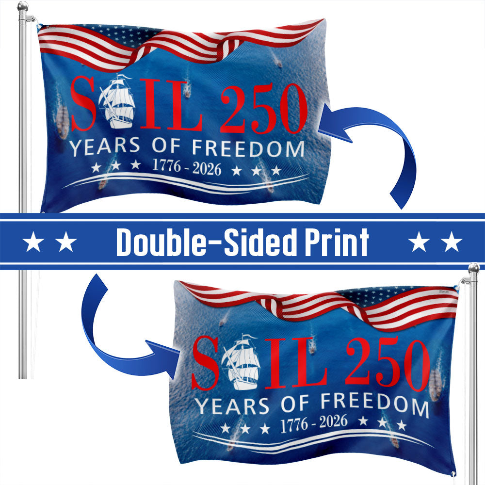 American Grommet Flag 250 Years of Freedom Patriotic Tall Ships 1776-2026