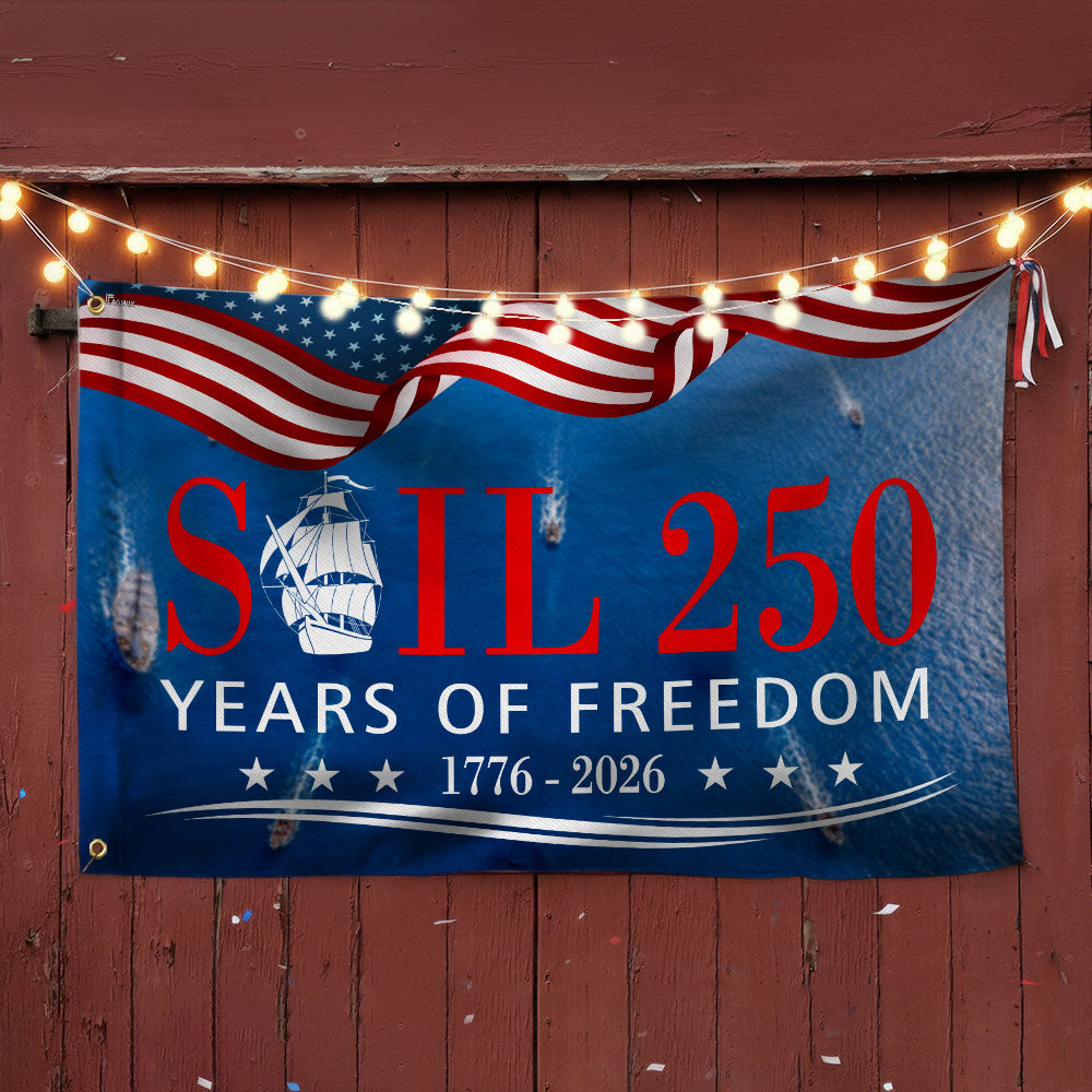 American Grommet Flag 250 Years of Freedom Patriotic Tall Ships 1776-2026