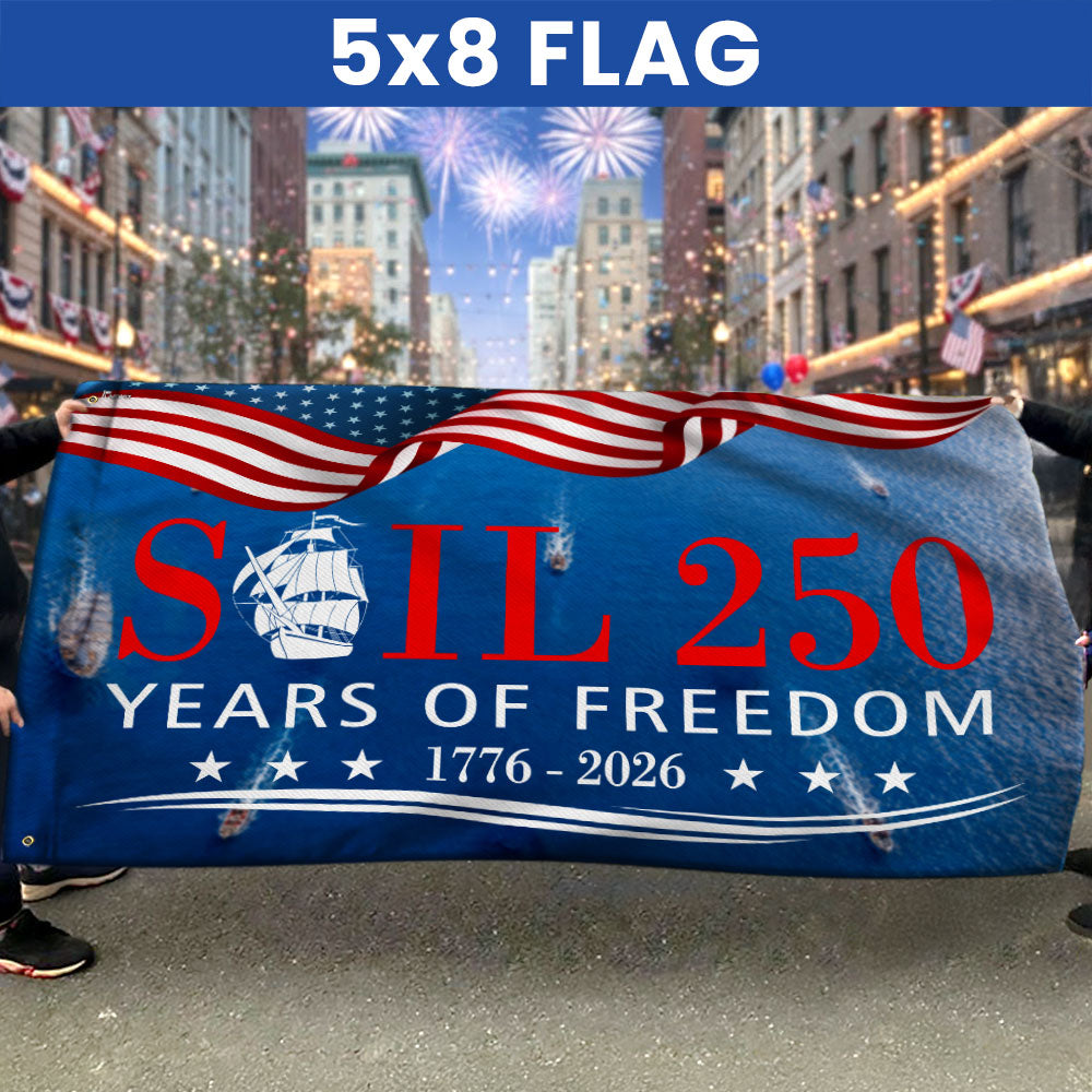American Grommet Flag 250 Years of Freedom Patriotic Tall Ships 1776-2026