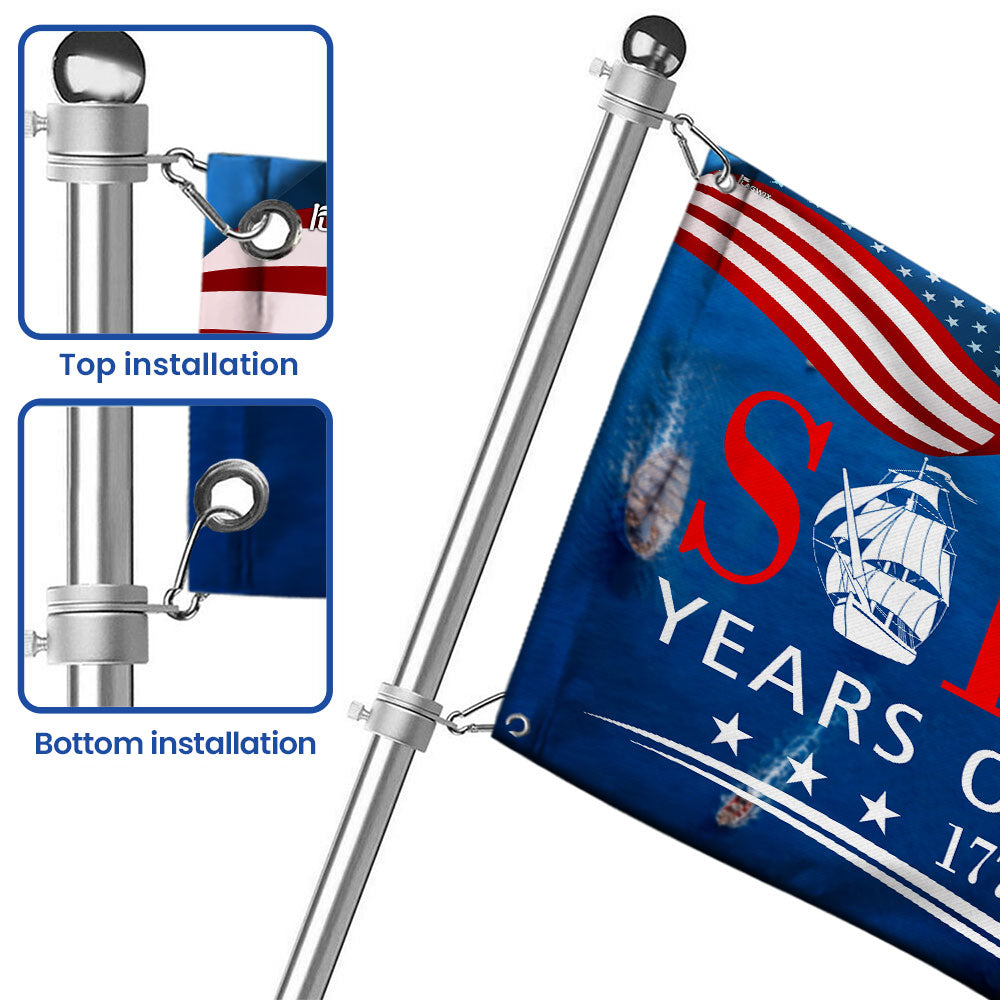 American Grommet Flag 250 Years of Freedom Patriotic Tall Ships 1776-2026