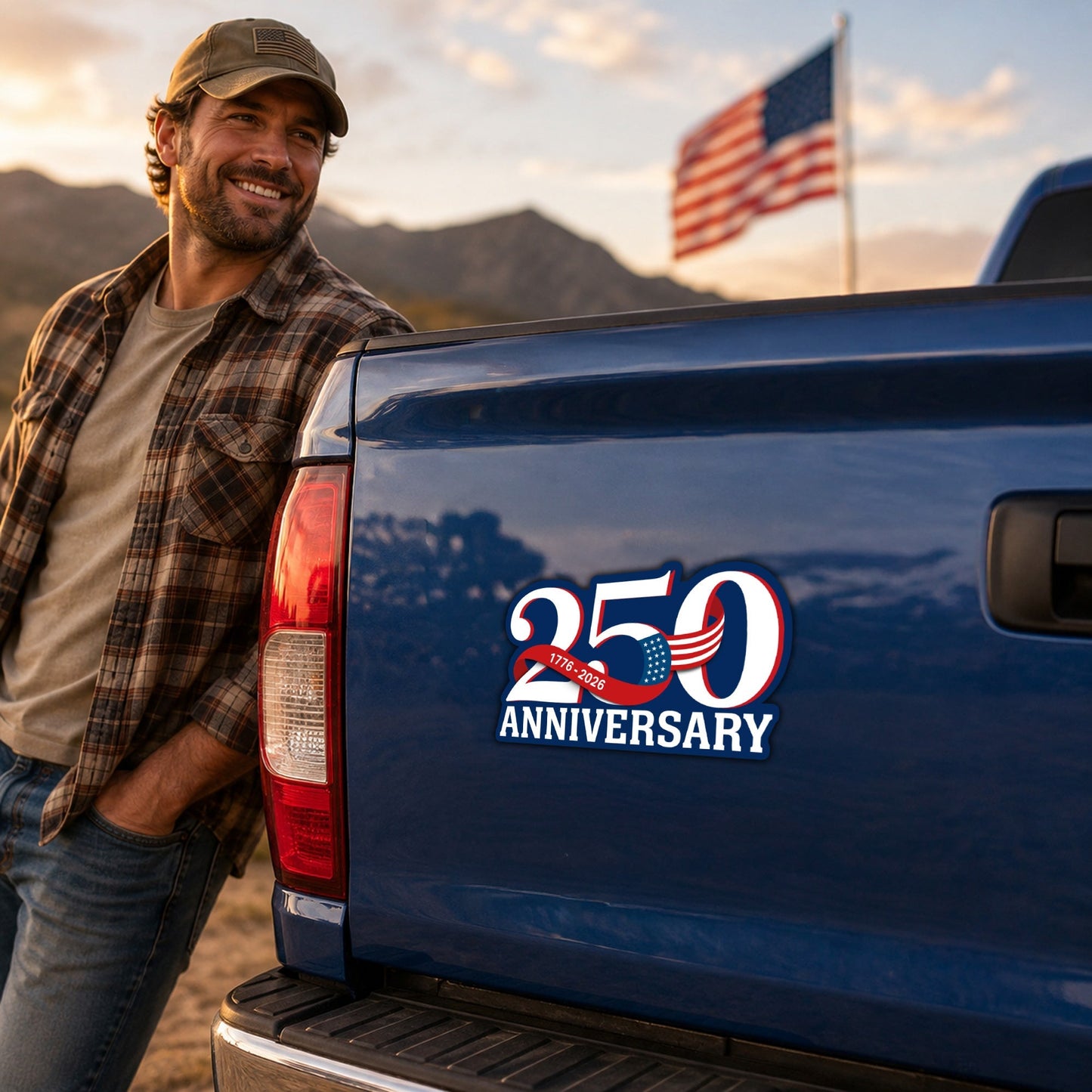 Patriotic 250th Anniversary Custom Magnet Sticker for Car and Refrigerator