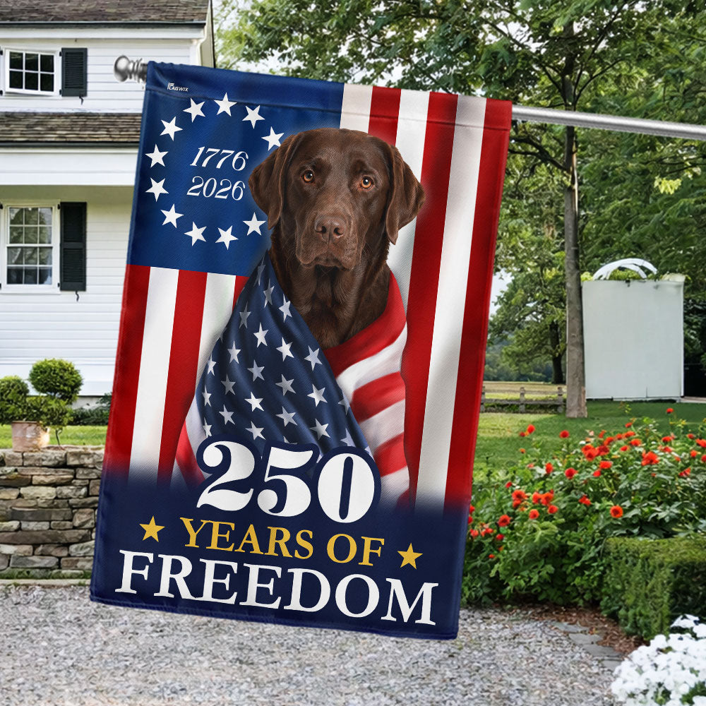 Patriotic Chocolate Labrador Retriever Garden Flag